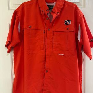 Drake Men's Orange Casual Button Down Shirt